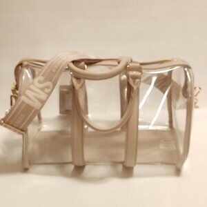 STEVE MADDEN Clear PVC Duffel Tote Bag Large Shoulder Strap Travel Bag Airport